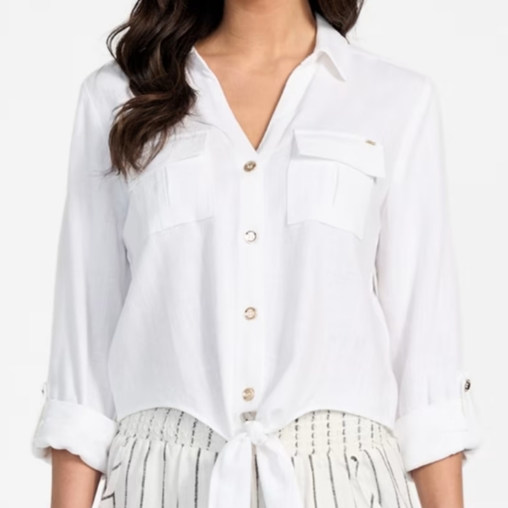 Guess Classic White Button-Down Shirt Sz S - Picture 8 of 8